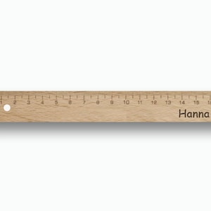 Holzlineal 17 cm mit Namen graviert