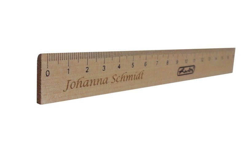 Wooden ruler 17  cm  engraved with name Etsy