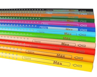 12 Faber-Castell Colour Grip mit Namen graviert