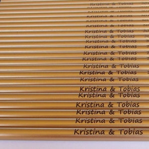 100 Bleistifte mit Namen graviert zur Hochzeit image 3