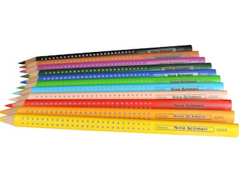 Faber-Castell, 12 Jumbo-Grip-Stifte mit Namen