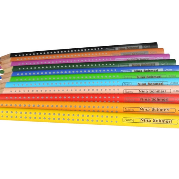 Faber-Castell, 12 Jumbo-Grip-Stifte mit Namen