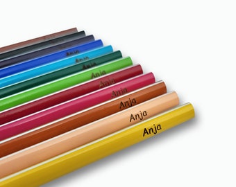 12 Jumbo Color Pencils customised with name