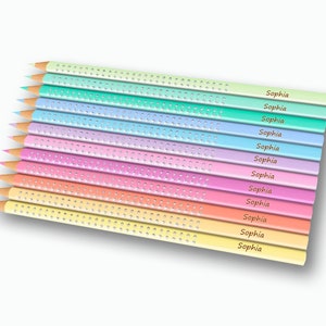 12 Faber-Castell Sparkle Pastell Buntstifte im Metalletui, individuell mit Namen graviert image 1