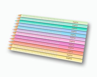 12 Faber-Castell Sparkle Pastell Buntstifte im Metalletui, individuell mit Namen graviert