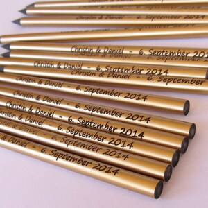 100 Goldene Bleistifte individuell zur Hochzeit Bild 2
