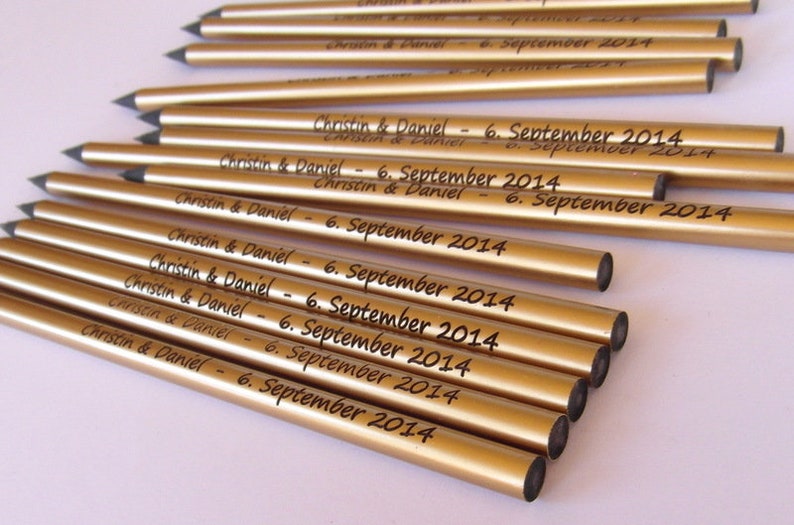 100 Goldene Bleistifte individuell zur Hochzeit Bild 2