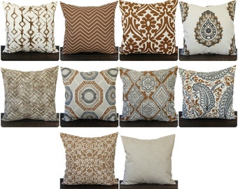 Brown Cream Pillows Etsy