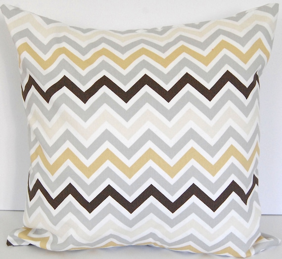 Decorative throw pillow cover chevron zig zag twill river rock Etsy