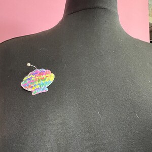 Rainbow Shell Patch, Sequin Nautical Appliqué | Fabric Base | 4.5Cm X 5Cm, Kids Beachwear image 3