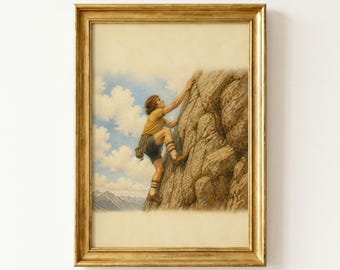Décoration murale rétro, imprimé floral rétro, décoration escalade, décoration salle de bain rétro, art mural aventure, style vintage, inspiration nature, idée cadeau