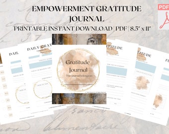 Empowerment GRATITUDE Journal Printable, Digital Download PDF 8.5 x 11 inches Daily Manifestation Journal