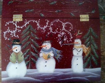 Singing Trio Snowman Christmas Holiday Winter Tole painting pattern Epattern Digital Download