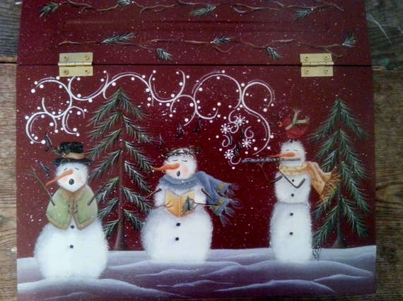Singing Trio Snowman Christmas Holiday Winter Tole painting pattern Epattern Digital Download