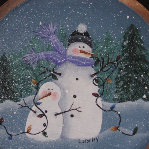 Tangled Snowmen Christmas Holiday Winter Tole Painting Pattern - Etsy