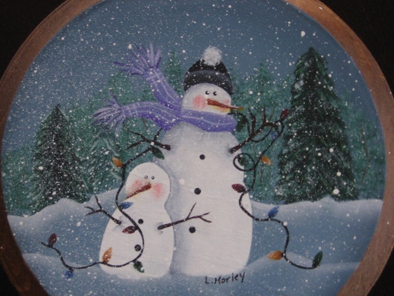 Tangled Snowmen Christmas Holiday Winter Tole painting pattern Epattern Digital Download