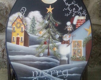 Christmas Magic Snowman Santa Christmas Holiday Winter Tole painting pattern Epattern Digital Download