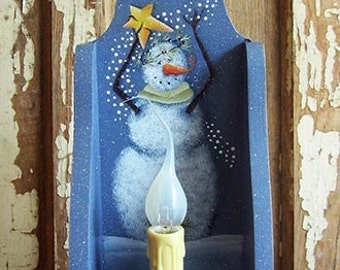 Winter Magic Wall Shelf Snowman Christmas Holiday Winter Tole painting pattern Epattern Digital Download