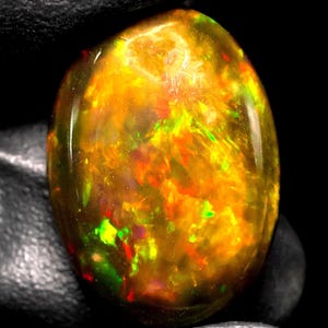 Aesthetic Sunfire Orange Ethiopian Opal Cabochon - Whimsigoth Golden Honey Statement Crystal, Z-8