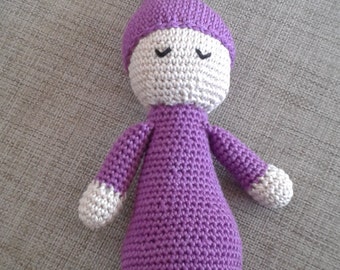 Crochet doll sleeping hat/sleepyhead (cuddly toy) with bells