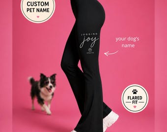 Personalized Pet Pants Custom Jogging Leggings Dog Mom Activewear High Waist Yoga Pants with Name Customized Gifts Pet Lover Gift for Her