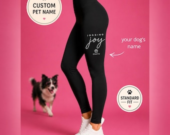 Custom Pet Name Jogging Leggings – Flared Fit Activewear for Dog Lovers