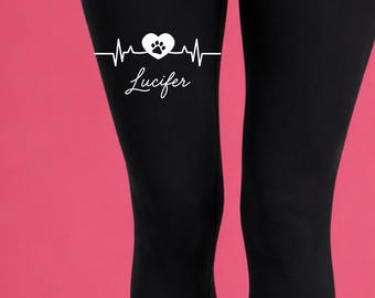 Personalized Pet Pants Custom Cat Gift Dog Mom Activewear Leggings High Waist Yoga Pants with Name Customized Gifts Pet Lover Gift for Her