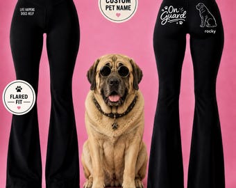 Personalized Spanish Mastiff Leggings with Pet Name Dog Guard Activewear Dog Mom Gift High Waist Yoga Pants Buttery Soft Custom Lover Gifts