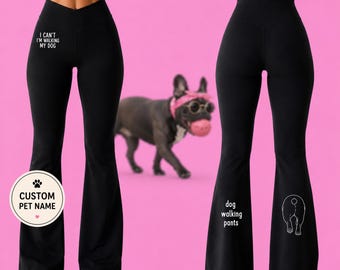 Aangepaste hond kat legging met koosnaampje gepersonaliseerde Franse Bulldog Activewear hond moeder cadeau hoge taille yoga broek boterzacht zacht hondenliefhebber cadeau