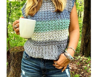 Weekender Summer Sweater Crochet Pattern Instant Download