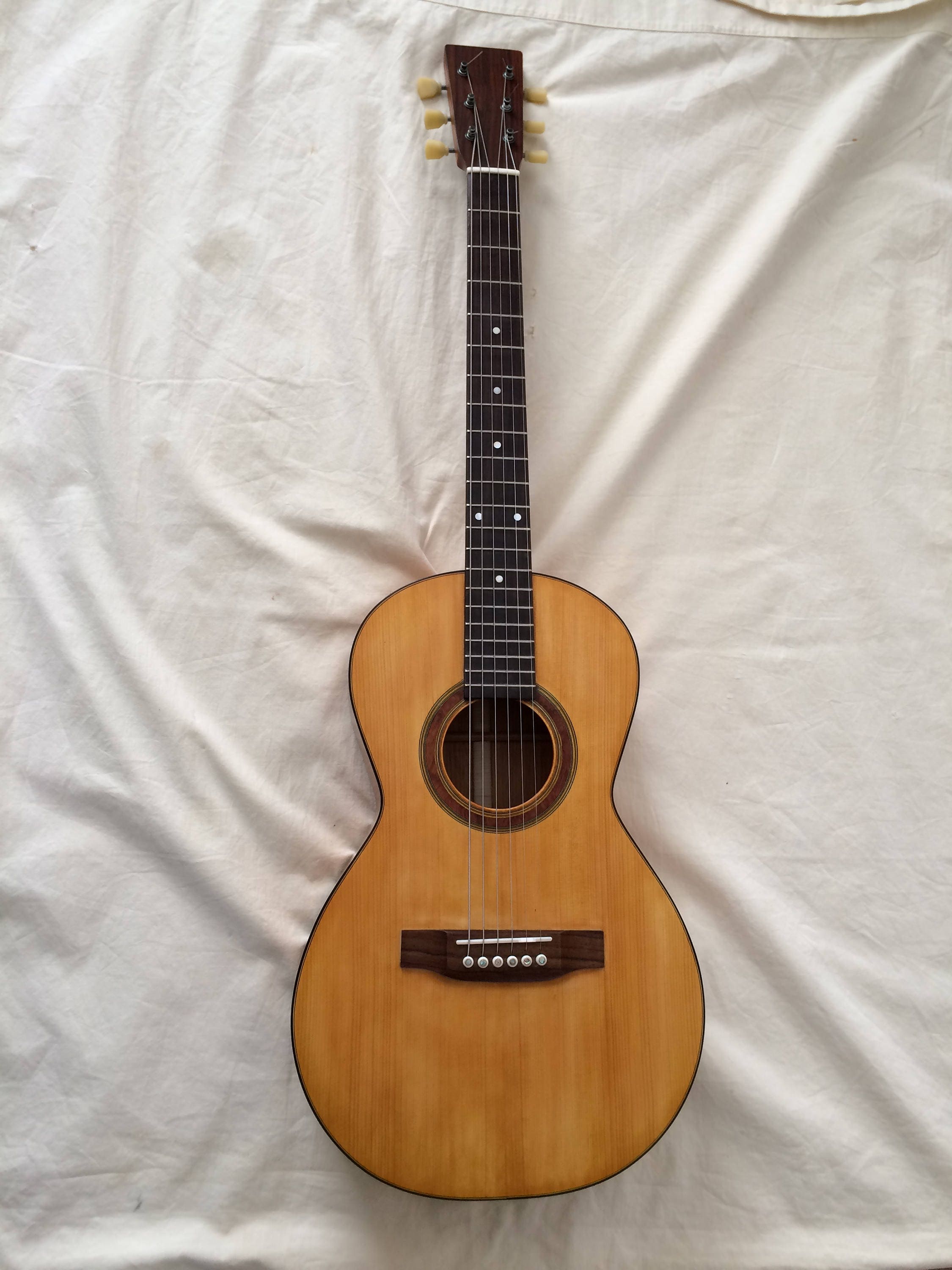 Acoustic Guitar Parlor Guitar Custom Made in the USA. Aged Finish