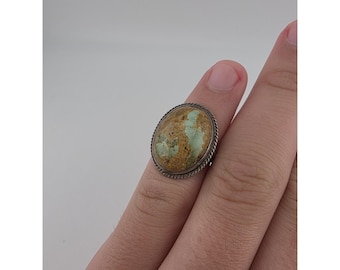 Native American Sterling Silver 925 Turquoise Ring Size 3.5
