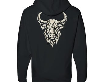 Sudadera con capucha y estampado geométrico nórdico / Sudadera estilo streetwear vikingo / Ropa deportiva híbrida