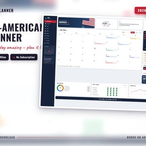 Digitale planner voor heel Amerika 2026-2027 | Interactieve taken- en financiëntracker (HTML-download)