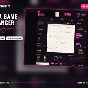 Interactive Digital Planner 2026-2027 | Hot Pink, Habit Tracker (HTML Download)
