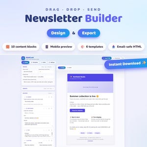 MailCraft HTML Email Builder | Drag & Drop Newsletter Templates (Digital Tool)