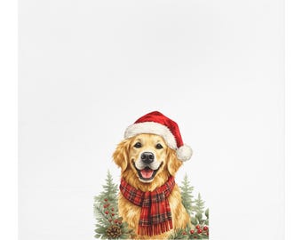 Toalla de mano navideña con diseño de Golden Retriever
