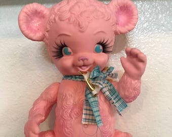 Bitter Squeaks original hand painted pink bear