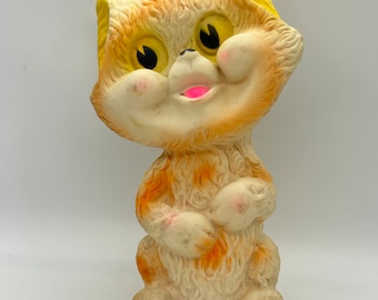 Gato de juguete con chirrido de goma vintage