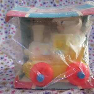 Edward Mobley, Arrow Rubber and Plastics company, in original packaging, Squeak toy, Lil&#39; Choo the Happy Engine