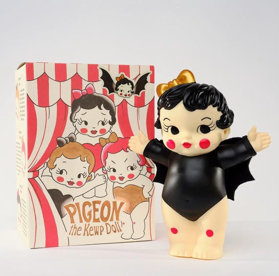 Bitter Squeaks loves Show Pigeon, Pigeon the Kewp doll pigeon feels BATTY