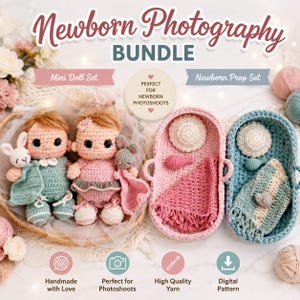 Crochet Baby Doll Bed Pattern PDF | Doll Moses Basket, Blanket & Pillow Pattern | Amigurumi Doll Nursery