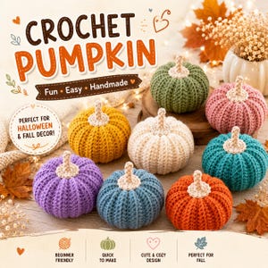 Crochet Pumpkin Pattern PDF | Halloween Amigurumi Pumpkin | Fall Crochet Decor Pattern | Plush Pumpkin Tutorial