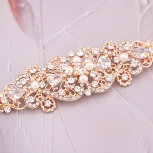 Wedding Brooch Swarovski Pearl Rhinestone Brooch Rose gold Bridal brooch Wedding dress pin Bridal Accessory Bridesmaid Bridal Jewelry Brooch