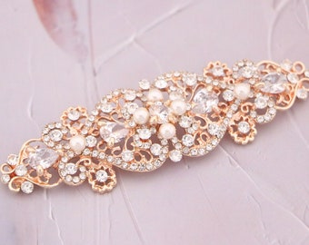 Wedding Brooch Swarovski Pearl Rhinestone Brooch Rose gold Bridal brooch Wedding dress pin Bridal Accessory Bridesmaid Bridal Jewelry Brooch