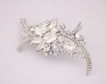 wedding belt brooch rhinestone brooch pin silver brooch pin dress bling brooch Bridal dress sash brooch Bridesmaid gift dress brooch Crystal