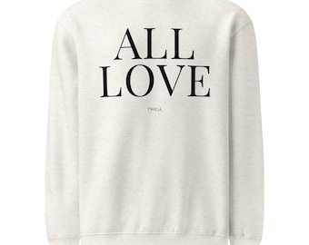ALL LOVE-sweatshirt met ronde hals: opvallende kleding met typografie