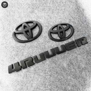 Juego de 3 emblemas para Toyota 4Runner (2014-2026) en ABS negro mate.
