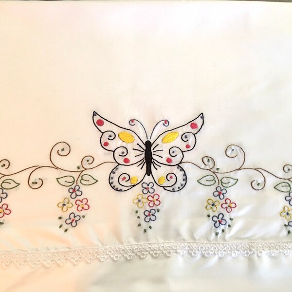 Hand Embroidered Pillow Cases Etsy