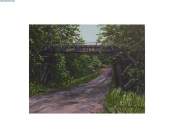 Rail Bridge - print of original painting by Julie Miscera c2017 - Soo Line railroad bridge - Chippewa Falls, Wisconsin